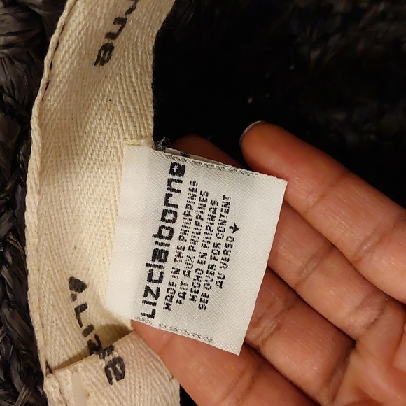 Vintage Liz Claiborne Straw Hat with Brown Bow - Picture 11 of 12